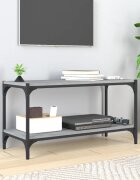 vidaXL ТB шкаф сив сонома 80x33x41 см инженерно дърво и стомана