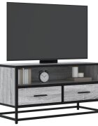 vidaXL ТB шкаф сив сонома 80x345x40 см инженерно дърво и метал