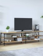 vidaXL ТB шкаф сонома дъб 200x30x50 см инженерно дърво и метал