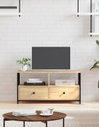 vidaXL ТB шкаф сонома дъб 90x33x45 см инженерно дърво и желязо