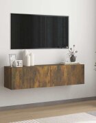 vidaXL ТB стенен шкаф опушен дъб 120x30x30 см инженерно дърво
