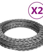vidaXL Тел тип бръснач на ролки 2 бр поцинкована стомана 60 м