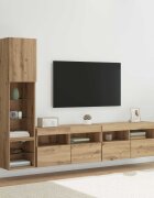 vidaXL Телевизионен стенен шкаф 4 бр. Дъб Инженерна дървесина