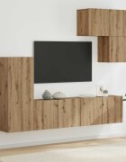 vidaXL Телевизионен стенен шкаф 5 бр. Дъб Инженерна дървесина