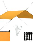 vidaXL Тента за къмпинг 4x4 м жълта