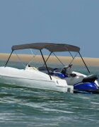 vidaXL Тента за лодка 3 дъги антрацит 183x196x137 см