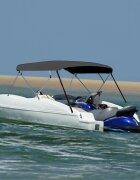 vidaXL Тента за лодка 4 дъги антрацит 243x(230-244)x137 см