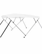 vidaXL Тента за лодка 4 дъги бяла 243x196x137 см