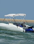 vidaXL Тента за лодка с 3 дъги странични стени 183x(137-152)x137 см