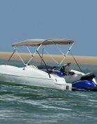 vidaXL Тента за лодка с 3 дъги странични стени 183x(154-167)x137 см