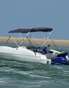 vidaXL Тента за лодка с 3 дъги странични стени 183x(154-167)x137 см