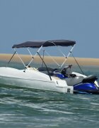 vidaXL Тента за лодка с 3 дъги странични стени 183x(170-182)x137 см