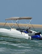 vidaXL Тента за лодка с 3 дъги странични стени 183x(170-182)x137 см