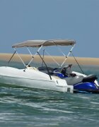 vidaXL Тента за лодка с 3 дъги странични стени 183x(185-198)x137 см