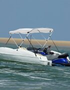 vidaXL Тента за лодка с 3 дъги странични стени 183x(185-198)x137 см