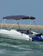 vidaXL Тента за лодка с 4 дъги странични стени 243x(170-182)x137 см