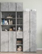 vidaXL Тесен шкаф бетонно сив 30x425x225 см инженерно дърво