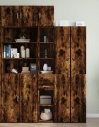 vidaXL Тесен шкаф опушен дъб 30x425x225 см инженерно дърво