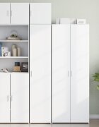 vidaXL Тесен шкаф за съхранение бял 40x425x225 см инженерно дърво