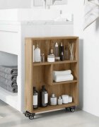 vidaXL Тесен шкаф за съхранение дъб артизан 48x13x68см инженерно дърво