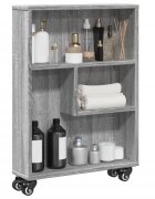 vidaXL Тесен шкаф за съхранение сив сонома 48x13x68 см инженерно дърво