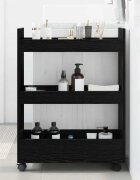 vidaXL Тесен Тролей за Съхранение Черния дъб 60 x 22 x 80 см