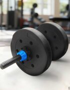 vidaXL Тежести за плочи 4 бр. 10 кг Черно Цимент и Железен Пясък