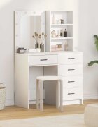 vidaXL Тоалетка 2 бр. Бяло 50 x 41 x 135 см Инженерна дървесина