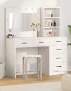 vidaXL Тоалетка 2 бр. Бяло 78.5 x 41 x 135 см Инженерна дървесина