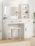 vidaXL Тоалетка 2 бр. Бяло 785 x 41 x 135 см Инженерна дървесина