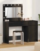 vidaXL Тоалетка 2 бр. Черно 40 x 41 x 75 см Инженерна дървесина