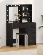 vidaXL Тоалетка 2 бр. Черно 50 x 41 x 135 см Инженерна дървесина