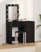 vidaXL Тоалетка 2 бр. Черно 50 x 41 x 135 см Инженерна дървесина
