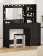 vidaXL Тоалетка 2 бр. Черно 78.5 x 41 x 135 см Инженерна дървесина