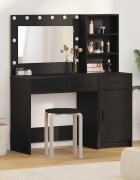 vidaXL Тоалетка 2 бр. Черно 785 x 41 x 135 см Инженерна дървесина