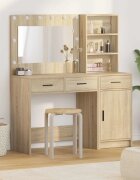 vidaXL Тоалетка 2 бр. Кафяво 785 x 41 x 135 см Инженерна дървесина