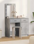 vidaXL Тоалетка 2 бр. Сив 50 x 41 x 135 см Инженерна дървесина