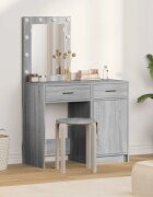 vidaXL Тоалетка 2 бр. Сив 50 x 41 x 135 см Инженерна дървесина
