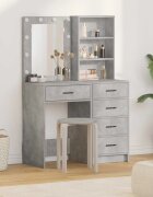 vidaXL Тоалетка 2 бр. Сив 50 x 41 x 135 см Инженерна дървесина