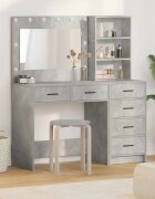 vidaXL Тоалетка 2 бр. Сив 78.5 x 41 x 135 см Инженерна дървесина