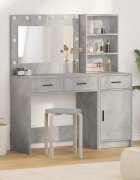 vidaXL Тоалетка 2 бр. Сив 785 x 41 x 135 см Инженерна дървесина