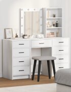 vidaXL Тоалетка 3 бр. Бяло 40 x 41 x 135 см Инженерна дървесина