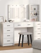 vidaXL Тоалетка 3 бр. Бяло 785 x 41 x 135 см Инженерна дървесина