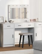 vidaXL Тоалетка 3 бр. Бяло 785 x 41 x 135 см Инженерна дървесина