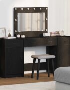 vidaXL Тоалетка 3 бр. Черно 785 x 41 x 135 см Инженерна дървесина
