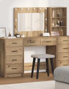 vidaXL Тоалетка 3 бр. Дъб 785 x 41 x 135 см Инженерна дървесина