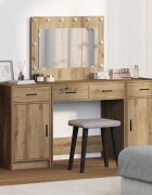 vidaXL Тоалетка 3 бр. Кафяво 785 x 41 x 135 см Инженерна дървесина
