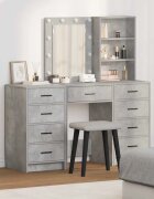vidaXL Тоалетка 3 бр. Сив 40 x 41 x 135 см Инженерна дървесина