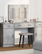 vidaXL Тоалетка 3 бр. Сив 785 x 41 x 135 см Инженерна дървесина