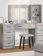 vidaXL Тоалетка 3 бр. Сив Сонома 785 x 41 x 135 см